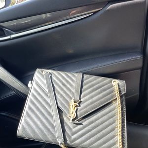 YSL Saint Laurent Envelope Large Bag Black